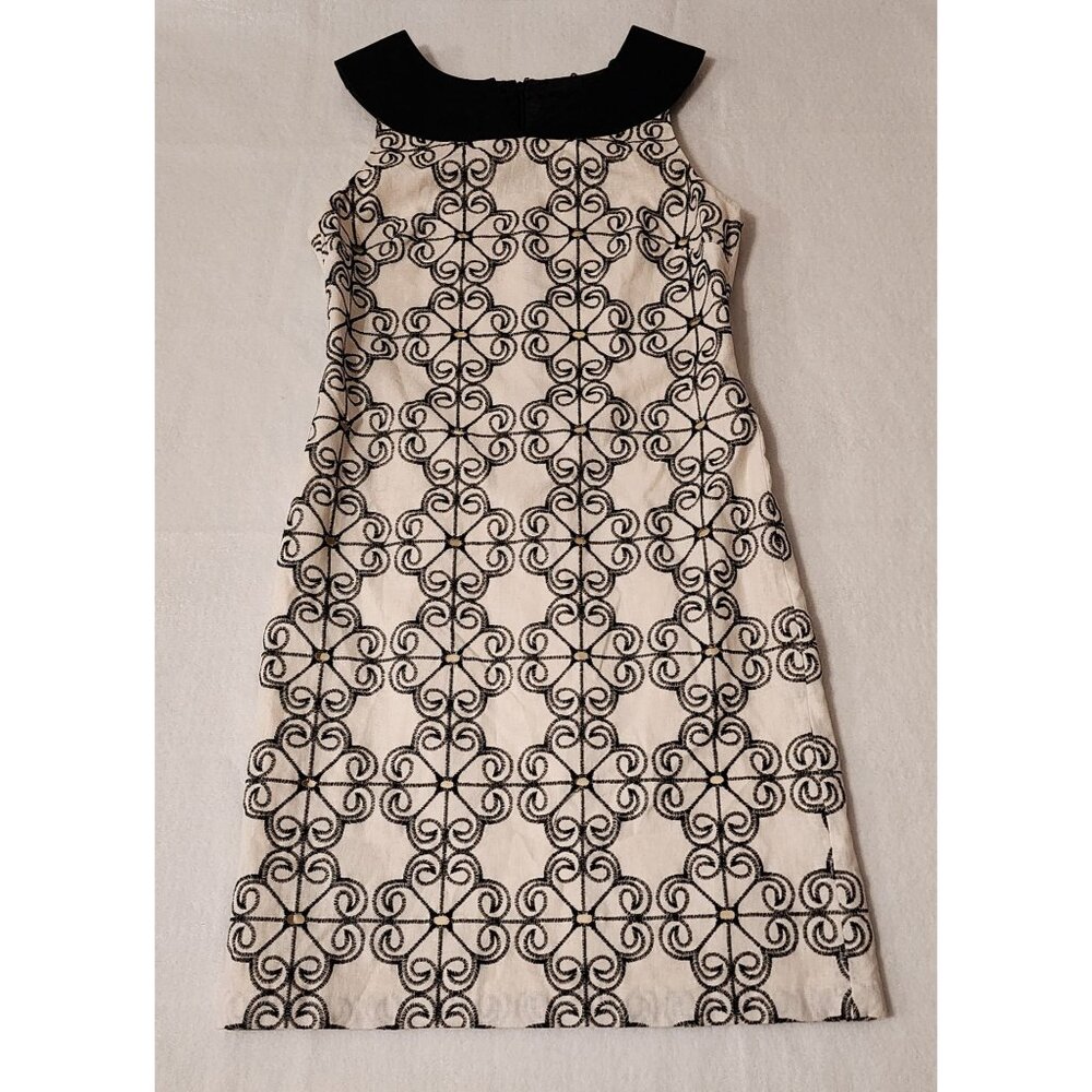 Adrianna Papell sleeveless Black White dress size 4